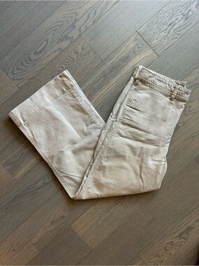 GAP High-Rise Wide-Leg Crop Pants - Beige
